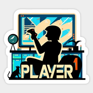 Player One Video Game Sticker